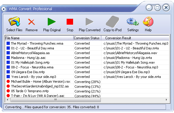Click to view WMAConvert Professional 4.3.8 screenshot