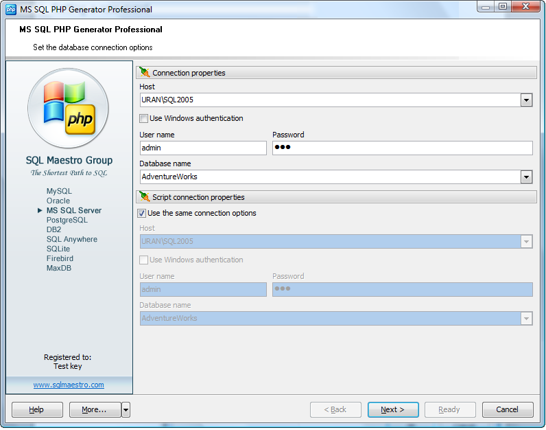 Click to view PHP Generator for MySQL 12.8 screenshot