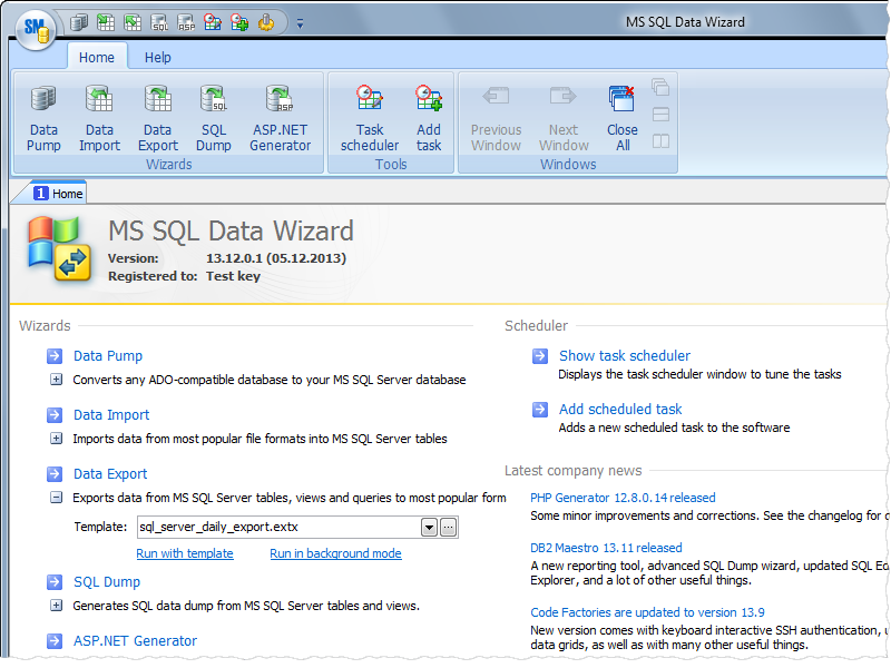 Click to view MS SQL Data Wizard 13.12 screenshot