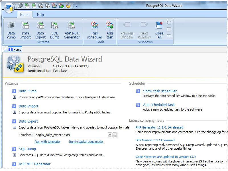Click to view PostgreSQL Data Wizard 13.12 screenshot