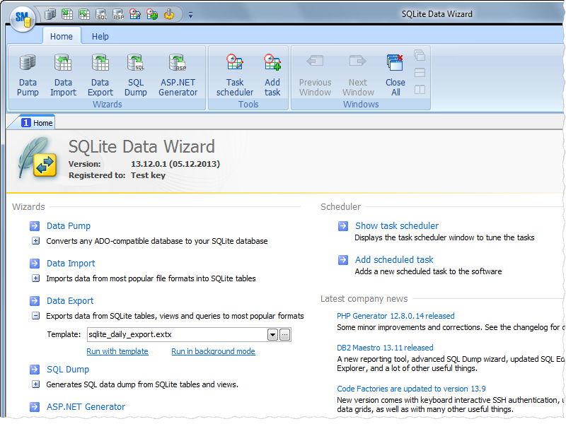 Click to view SQLite Data Wizard 13.12 screenshot