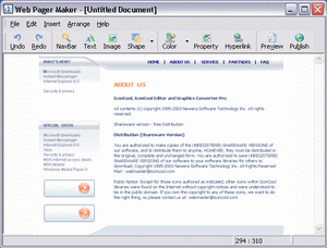 Click to view Web Page Maker 3.0 screenshot