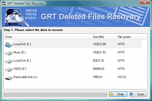 Click to view GRT NTFS Undelete 2.6 screenshot