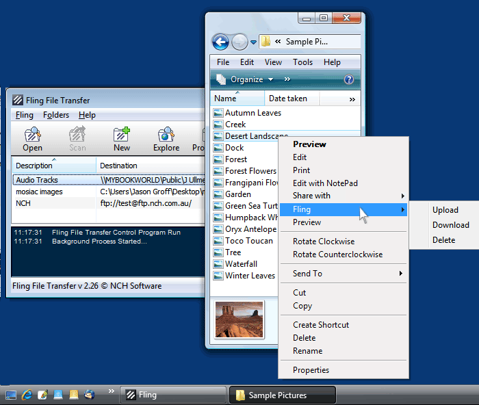 Screenshot for Fling Free FTP Uploader Software 2.35