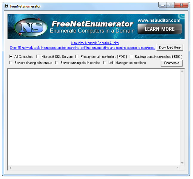 Screenshot for FreeNetEnumerator 1.6.5