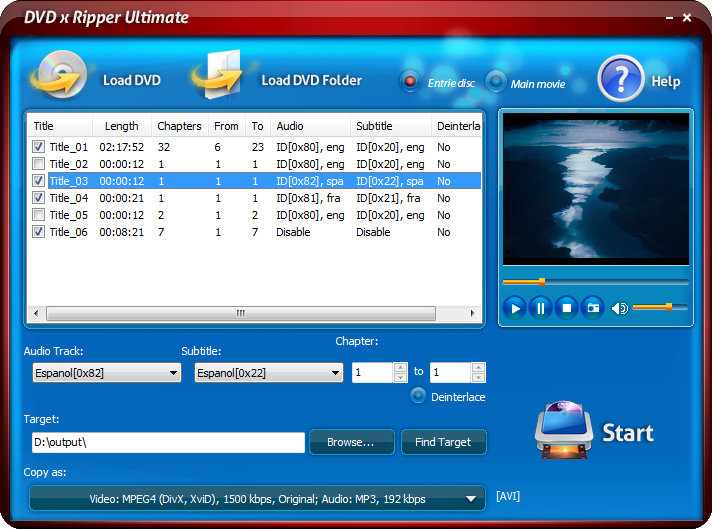 Click to view DVD x Ripper Ultimate 10.2.4 screenshot