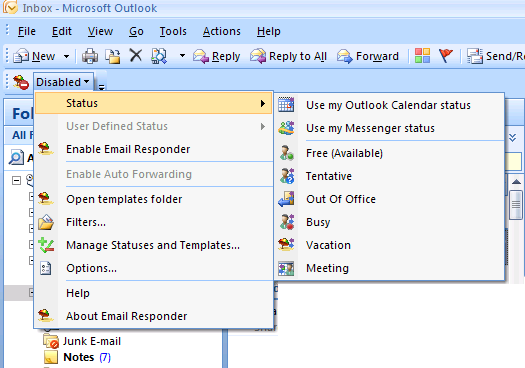 Click to view Email Responder for Microsoft Outlook 2.30 screenshot