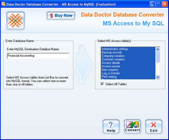 Click to view Migrate MS Access Database 2.0.1.5 screenshot