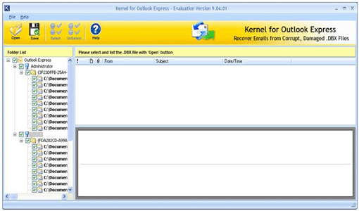 Click to view Outlook Express Repair 9.04.01 screenshot