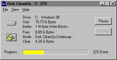 Click to view Disk CleanUp 2000 5.4 screenshot