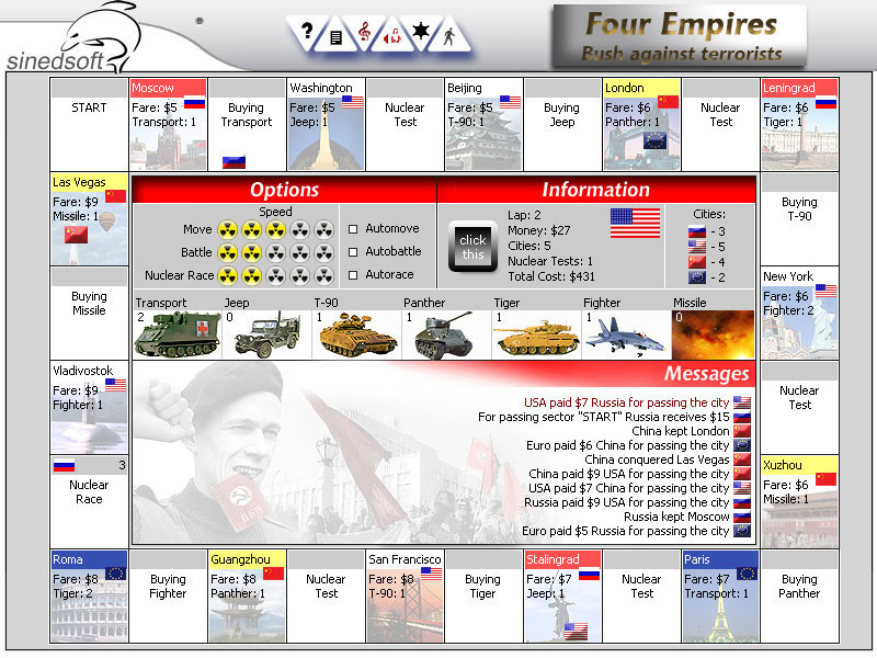 Click to view Four Empires: Bush against terrorists 1.2 screenshot