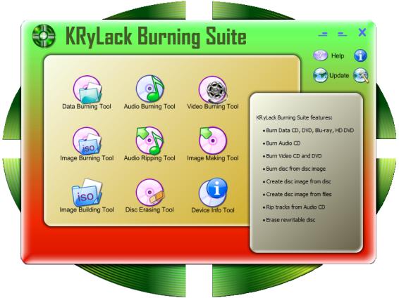 Click to view KRyLack Burning Suite Free 1.10.04 screenshot
