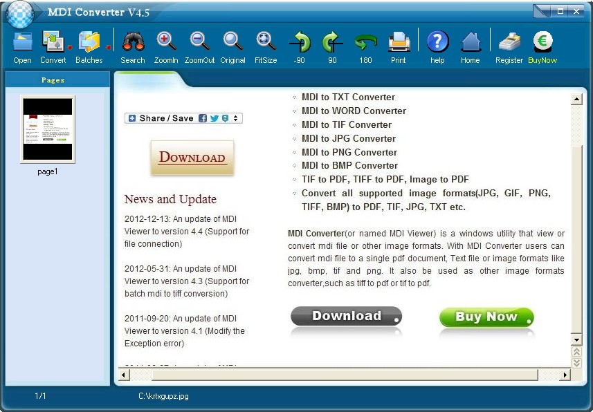 Click to view MDI Converter 4.7 screenshot
