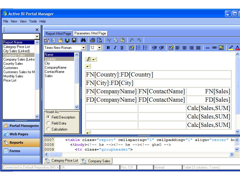 Screenshot for Active Business Intelligence Portal 3.2.0.7