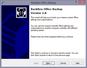 Click to view BackRex Office Backup 2.8.175 screenshot