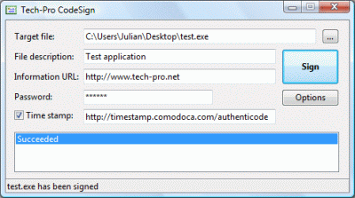 Click to view Tech-Pro CodeSign 1.0 screenshot