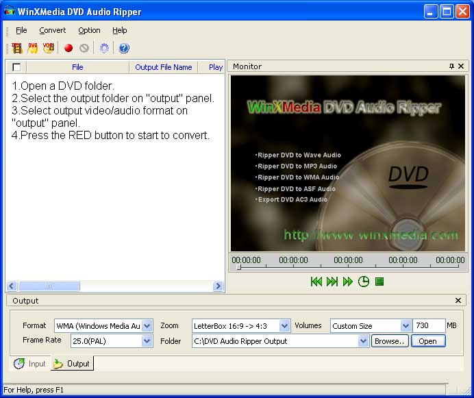 Click to view WinXMedia DVD Audio Ripper 4.35 screenshot
