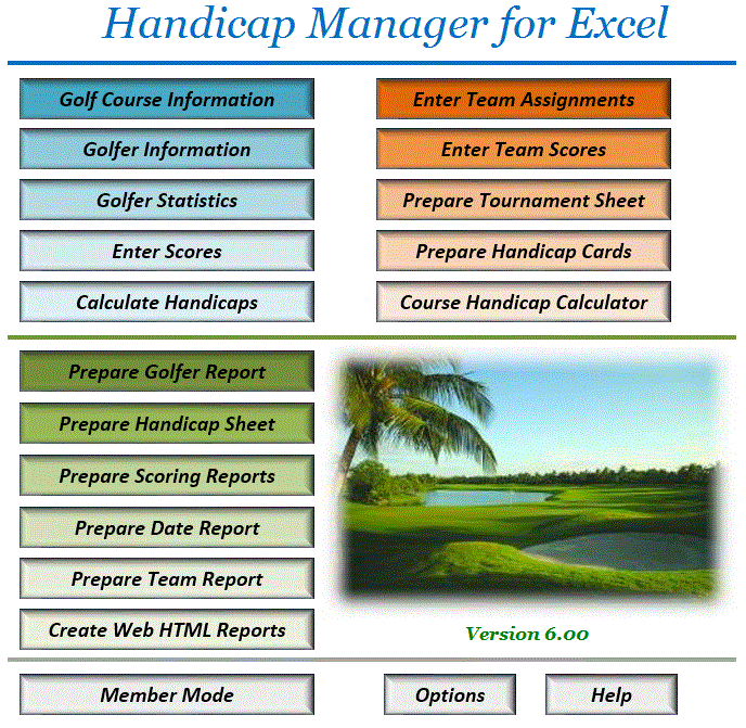 Click to view Handicap Manager for Excel 5.2b screenshot