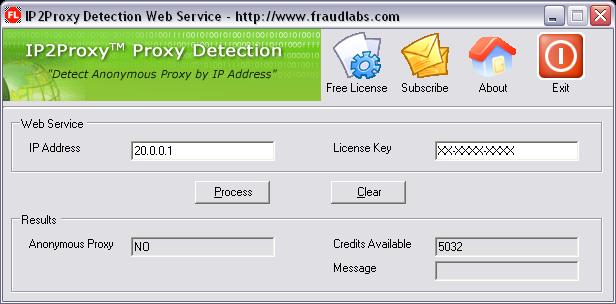 Click to view IP2Proxy Anonymous Proxy Detection 2.0 screenshot