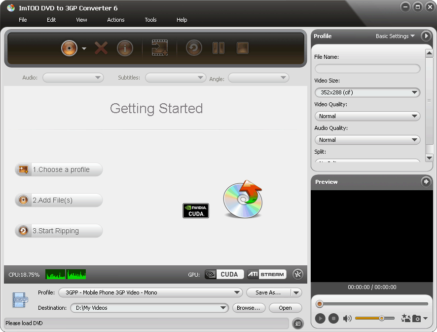 Click to view ImTOO DVD to 3GP Converter 6.5.1.0314 screenshot