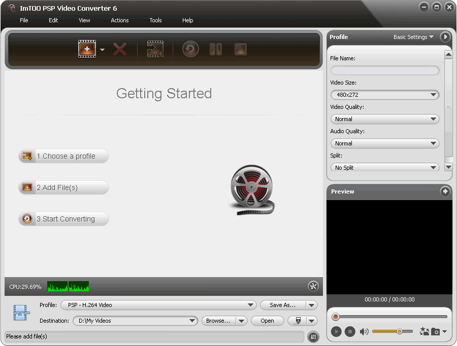 Click to view ImTOO PSP Video Converter 6.6.0.0623 screenshot