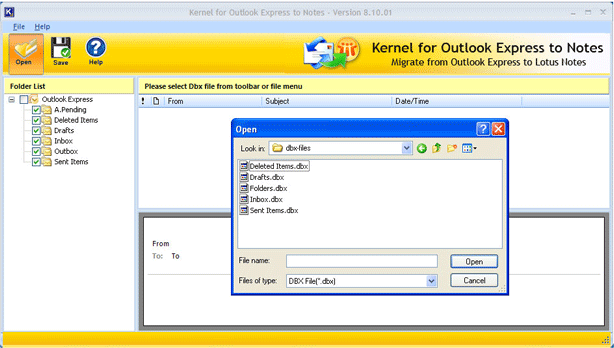 Click to view Outlook Express to Lotus Notes 8.10.01 screenshot