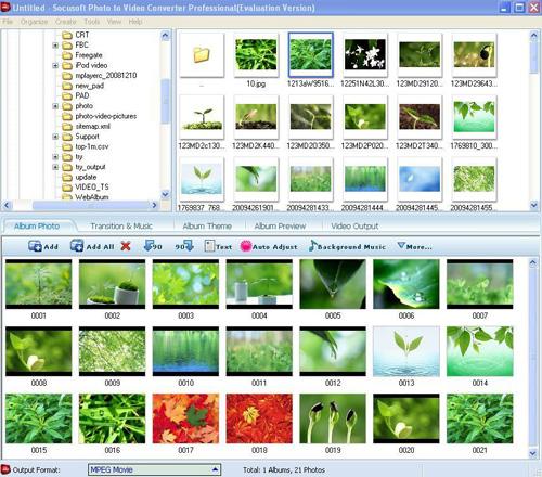 Click to view Photo to Video Converter Professional 8.05 screenshot