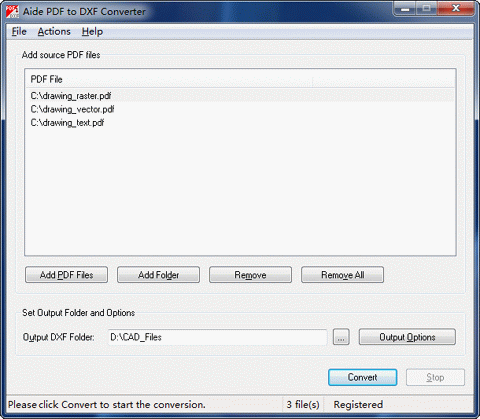 Click to view PDF to DXF Converter 9.6 screenshot