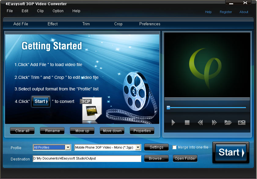 Click to view 4Videosoft 3GP Video Converter 3.1.10 screenshot