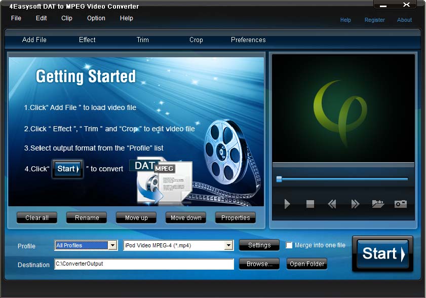 Click to view 4Easysoft DAT to MPEG Video Converter 3.1.18 screenshot