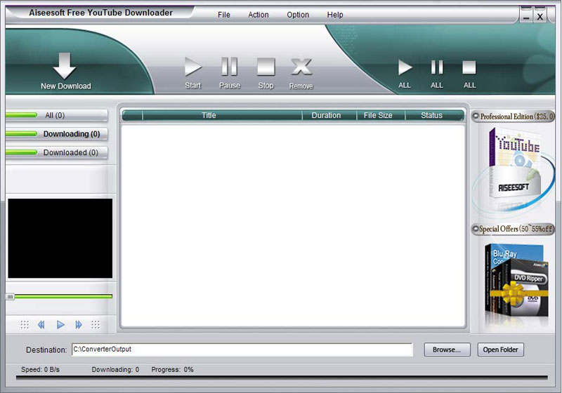 Click to view Aiseesoft Free YouTube Downloader 3.3.08 screenshot