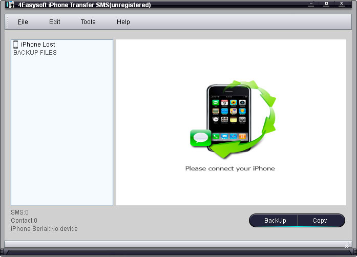 Click to view 4Easysoft iPhone Transfer SMS 1.3.32 screenshot