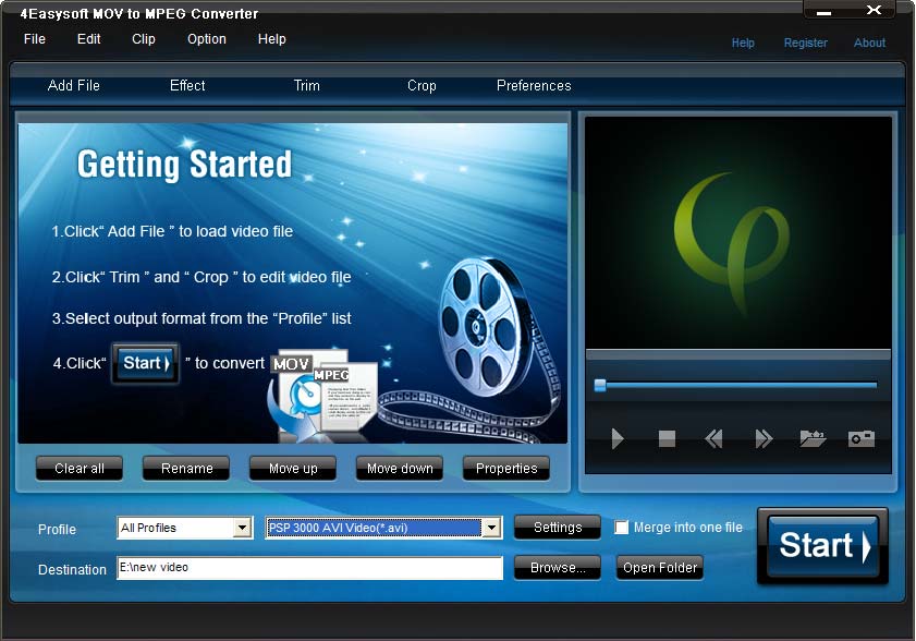 Click to view 4Easysoft MOV to MPEG Converter 3.1.16 screenshot