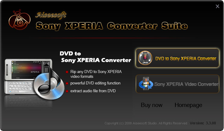Click to view Aiseesoft Sony XPERIA Converter Suite 5.0.06 screenshot