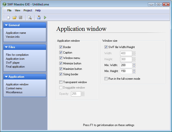 Click to view SWF Maestro EXE 2.0 screenshot