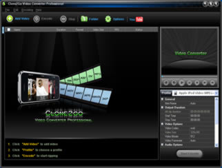 Click to view Clone2Go Video Converter Professional 2.8.2 screenshot