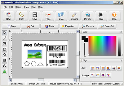 Click to view Barcode Label Workshop Standard Edition 6.0 screenshot