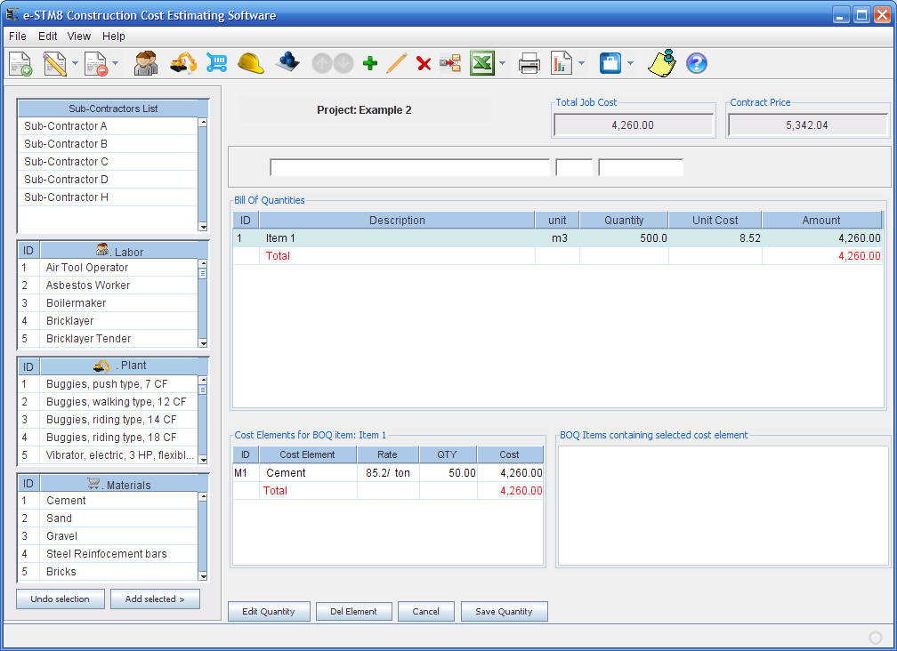 Click to view eSTM8 Construction Estimating Software 4 screenshot