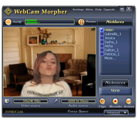 Click to view AV Webcam Morpher 2.0.51 screenshot