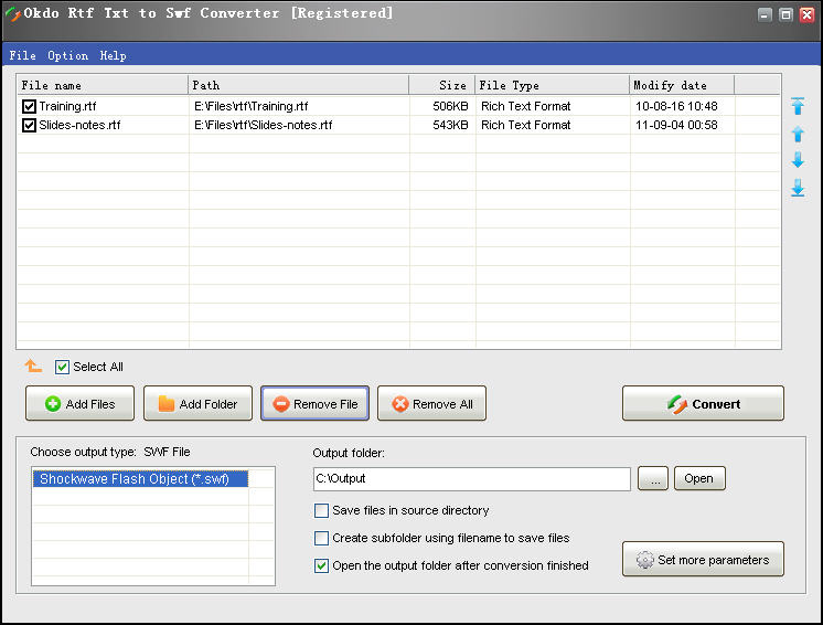 Click to view Okdo Rtf Txt to Swf Converter 5.4 screenshot