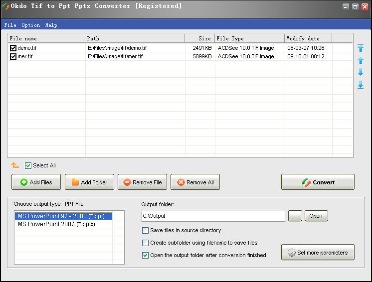 Click to view Okdo Tif to Ppt Pptx Converter 5.4 screenshot