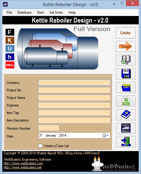 Click to view Kettle Reboiler Design 2.0.0 screenshot