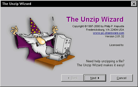 Click to view Unzip Wizard 3.20.32 screenshot