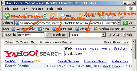 Click to view Web Search Bar 1.10 screenshot
