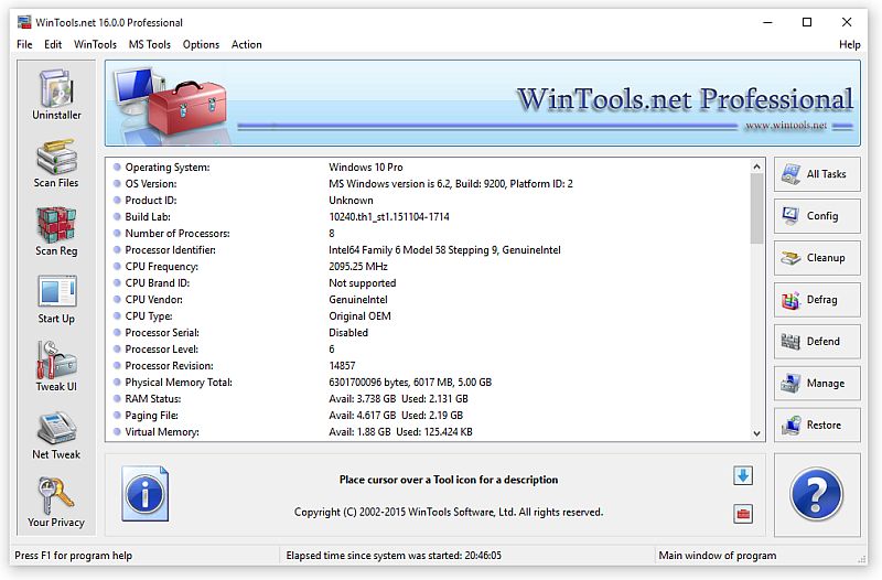 Screenshot for WinTools.net Professional 14.0.1