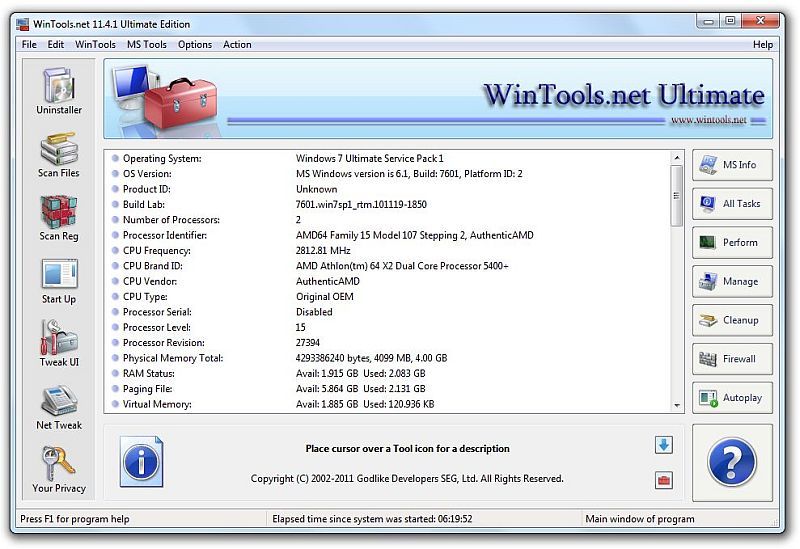 Click to view WinTools.net Ultimate 12.2.1 screenshot