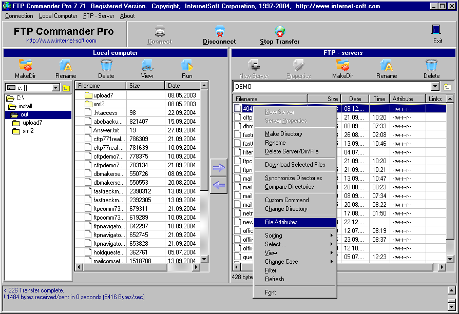 Click to view FTP Commander Pro 8.03 screenshot
