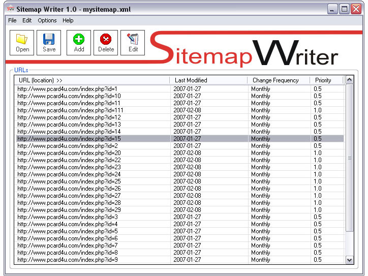 Click to view Sitemap Writer 2.0 screenshot