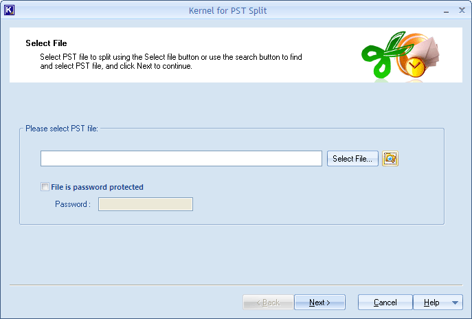 Click to view Split PST File Tool 10.03.01 screenshot