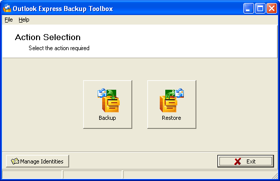 Click to view Outlook Express Backup Toolbox 1.1.17 screenshot